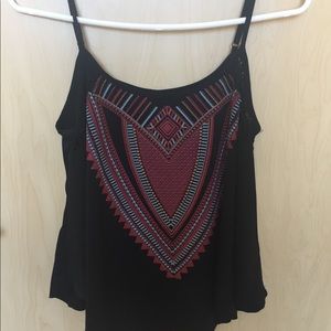 Black Patterned Tank Top